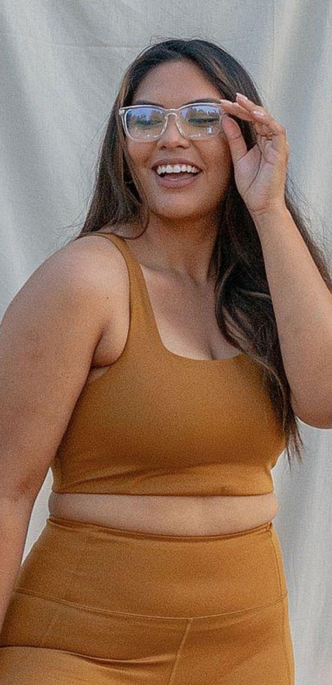 Girlfriend collective paloma bra in saddle